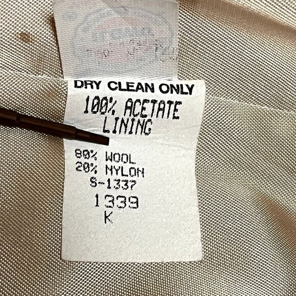 Vintage Wellington Fashions 80% Wool Women’s Tan Peacoat Size XL - Picture 4 of 6